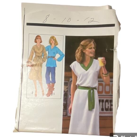 Simplicity 8570 Dress Top Belt Pattern Miss 8-12 Pullover Stretch Knit Tunic - Picture 2 of 6